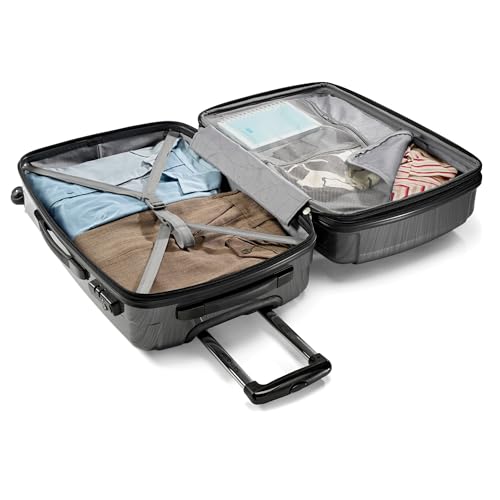 Samsonite Winfield 2 Hardside Expandable Luggage with Spinner Wheels, Charcoal, Checked-Medium 24-Inch