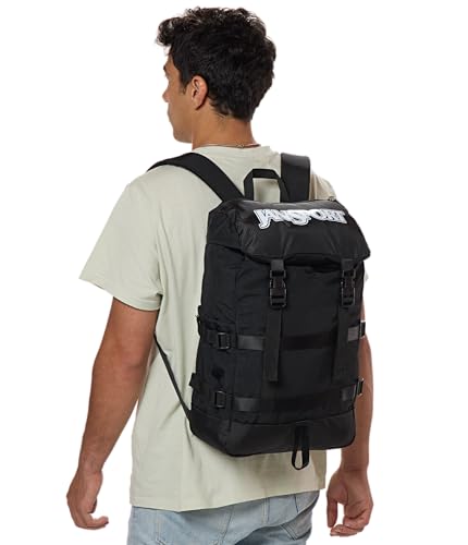 JanSport Skip Pack Backpack – 28L Capacity, Fits 13.5" Laptop, Large Main Compartment, Side Water Bottle Pocket – Ideal for Work & Travel, Black