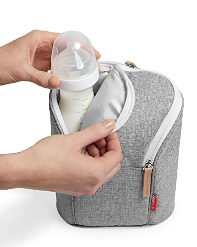 Skip Hop Baby Bottle Bag, Grab & Go, Grey Melange, 6.75x3.5x9 Inch (Pack of 1)