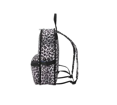 LeSportsac White Leopard Route Small Backpack, Black, Slate Grey & Light Grey
