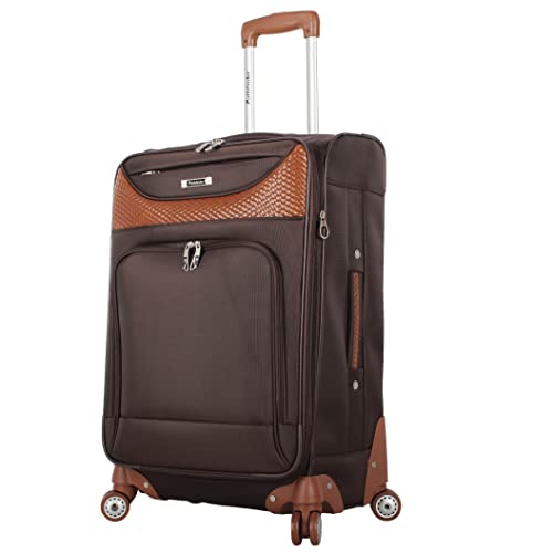 Pathfinder 24 Inch Luggage with Spinner Wheels Softside Expandable Medium Suitcase