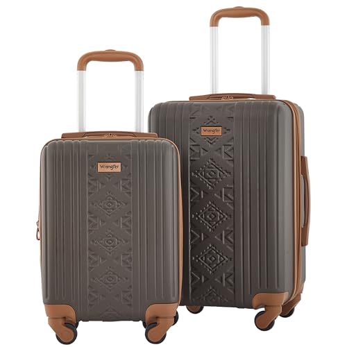 Wrangler 22" and 18" Heartland 2-Piece Carry-On Luggage Set, Chocolate