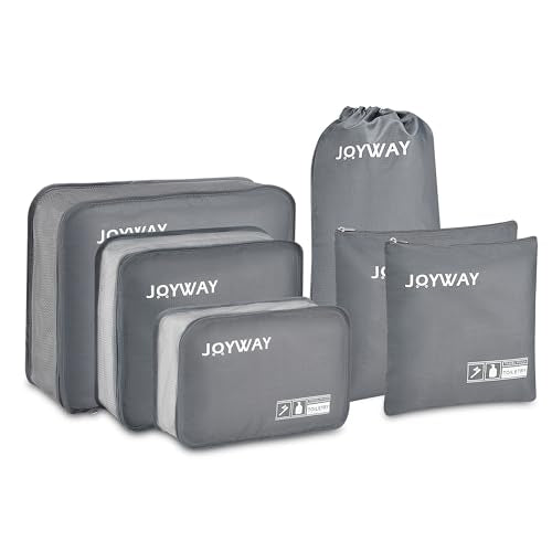 Joyway 6 Set Packing Cubes for Travel, Lightweight Luggage Organizer Bags for Suitcases, Travel Essentials Clothes Storage Bags for Carry On, Backpack, Vacation and Business Trips