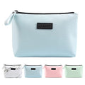 MAANGE Cosmetic Bags for Women Small Makeup Bag for Purse Pu Leather Makeup Pouch Travel Makeup Bag with Zipper Make Up Bag for Travelling (Blue)