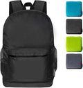 pack all 20L Lightweight Packable Backpack, Water Resistant Foldable Backpack, Travel Hiking Daypack with Waterproof Zippers (Black)
