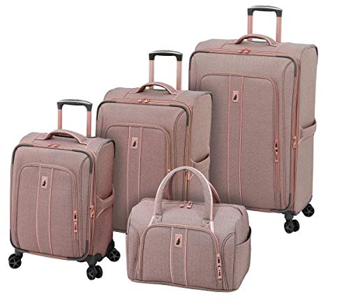 London Fog Newcastle 28 8-Wheel Spinner, Rose Charcoal Herringbone