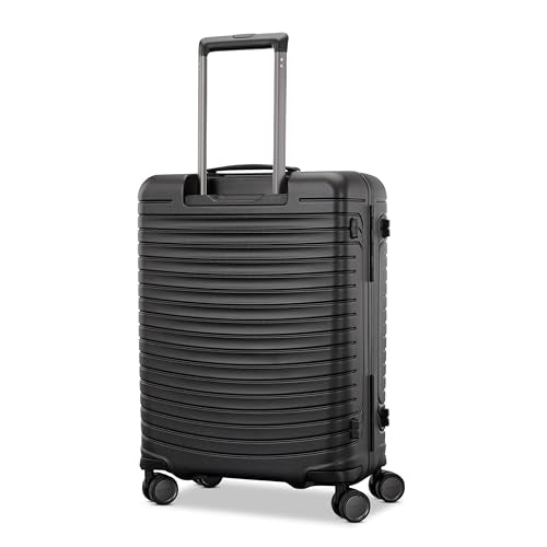 Framelock Max 21” Carry-On Hardshell Zipperless Luggage - Highly Secure Integrated Eazylock™ Mechanism - RightHeight™ Adjustable Handle System - 360° Spinner Wheels - Airline Approved - Asphalt Black