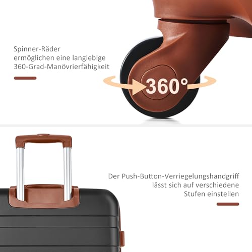 Merax 3 Piece ABS Hardshell Luggage Sets Spinner Wheel Suitcase TSA Lock Suit Case
