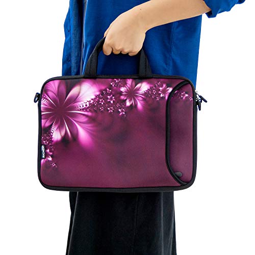 RICHEN 10 inches Messenger Bag Carrying Case Sleeve with Handle Accessory Pocket Fits 7 to 10-Inch Laptops/Notebook/ebooks/Kids tablet/Pad (7-10.2 inch, Flowers)