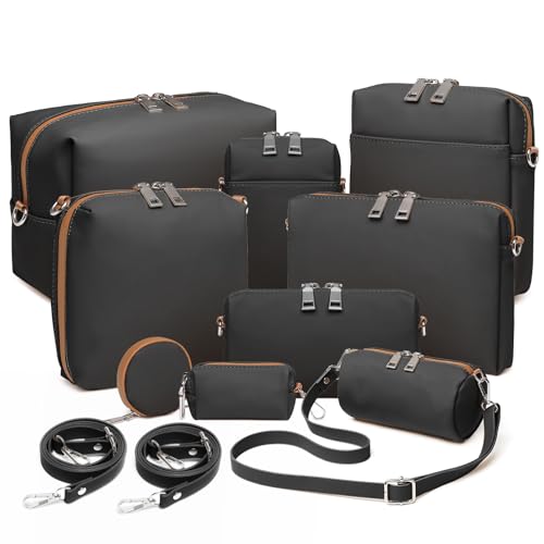 Joyway oyway Luggage Sets 5 Piece with 10PCS Travel Makeup Bag Set
