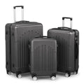 Karl home Luggage Sets 3 Piece, ABS Hardside Suitcase Set with Double Spinner Wheels & TSA Lock for Travel Business, 3-Piece Set (20/24/28), Dark Gray