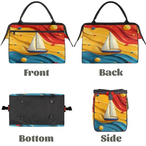 TropicalLife Nautica Sailboat Weekender Bags for Women Men, Travel Duffel Bag Waterproof Carry On Overnight Luggage Bag for Traveling, Airplanes, Yoga