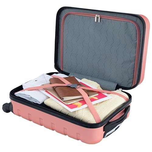 Travelers Club Harper Luggage, Rose Gold, 22-Inch Carry-On