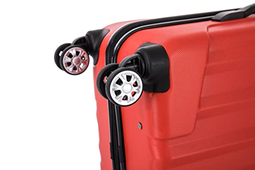 Rockland Santa Monica Hardside Spinner Wheel Luggage, RED, 19", 24", 28"