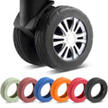Wanzhuango 8 Pcs Upgrade Luggage Wheel Covers, Carry On Luggage Suitcases,Wear-Resistant, Anti-Noise, Silicone Wheel Protective Covers for 2-2.4" Spinner Wheel (Black)