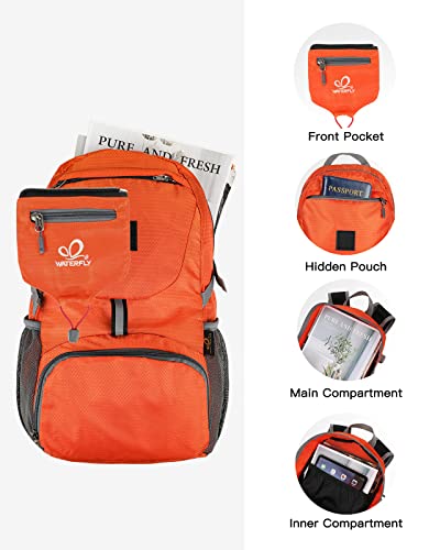 WATERFLY Small Lightweight Packable Backpack: 20l Ultra Light Foldable Travel Hiking Camping Daypack Day Pack for Man Woman