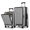 CENSIEN Luggage Sets 2 Pieces, 20 Inch Carry On Luggage and Expandable 28 Inch Checked Luggage with Spinner Wheels, Lightweight ABS+PC Hard Shell Suitcase with Front Opening, TSA Lock (Gray, 20/28)