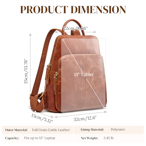 S-ZONE Small Leather Backpack for Women Fashion Designer Purse Anti-theft RFID Travel Bag