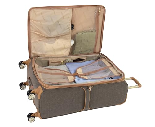 London Fog Kensington Navy Sand Herringbone 28" Expandable Spinner