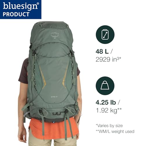 Osprey Kyte 48L Women's Backpacking Backpack with Hipbelt, Elderberry Purple, WM/L