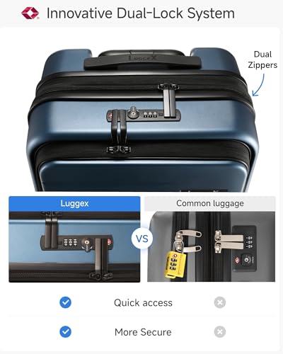 LUGGEX Carry On Luggage and 4 Set Packing Cubes Bundle – Travel Essentials