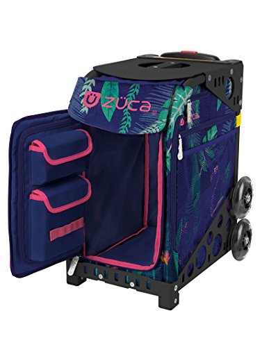 ZUCA Florida Flamingo Sport Insert Bag and Black Frame with Flashing Wheels