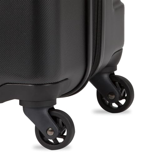 SwissGear 7366 Hardside Expandable Luggage with Spinner Wheels, Black, Carry-On 19-Inch