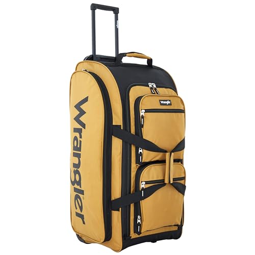 Wrangler Wesley Rolling Duffel Bag, Ambergold, Large 30-Inch