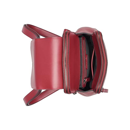Calvin Klein Reyna Novelty Key Item Flap Backpack, Cranberry, One Size