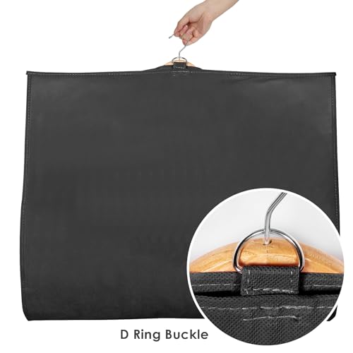 Univivi Dance Costume Bags Garment Bag 40 Inch Hanging Clothes for Dance Competitions, with 3 Medium Clear Zipper Pockets for Dance Costumes, Closet Storage (Black) - 4 Pack
