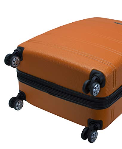 Rockland Melbourne Hardside Expandable Spinner Wheel Luggage, Orange, 2 Piece (20"/28")