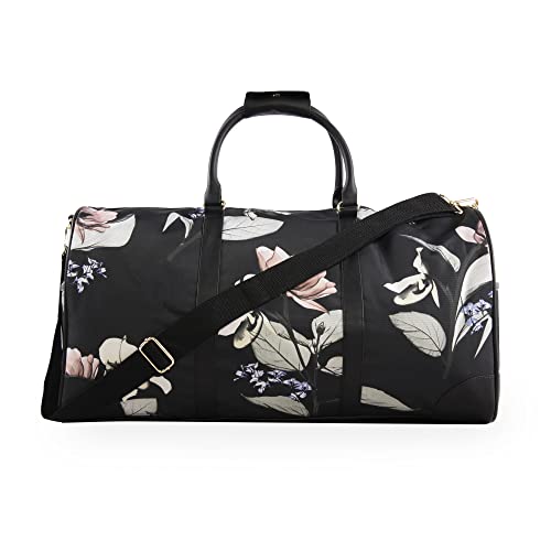 bebe Women's Whitney Duffel Bag, Black Floral