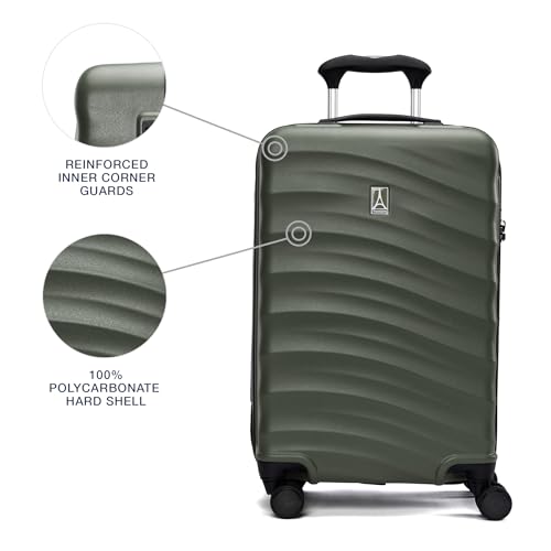 Travelpro Maxlite Air V2 Hardside Expandable Carry on Luggage, 8 Spinner Wheels, Lightweight Hard Shell Suitcase, TSA lock, Slate Green, Carry On 20-Inch