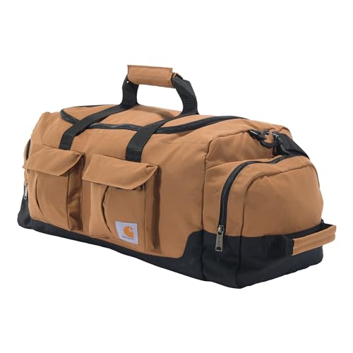 Carhartt 40L Utility Duffel, Heavy-Duty Gear Bag for Jobsite, Gym, & Travel, Duffel Bag (Carhartt Brown), 40L