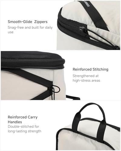 LUGGEX Carry On Luggage and 4 Set Packing Cubes Bundle – Travel Essentials