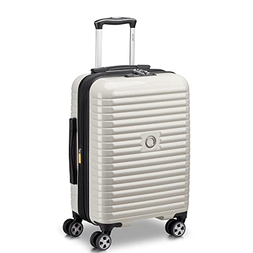 DELSEY PARIS Cruise 3.0 Hardside Expandable Luggage with Spinner Wheels, Glossy Ivory, Carry on 20 Inch
