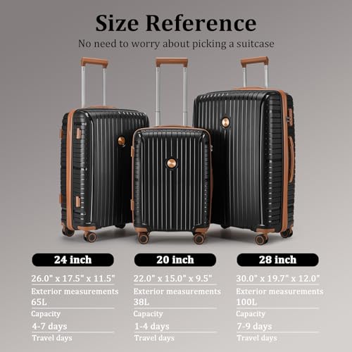 Joyway oyway Luggage Sets 5 Piece with 10PCS Travel Makeup Bag Set