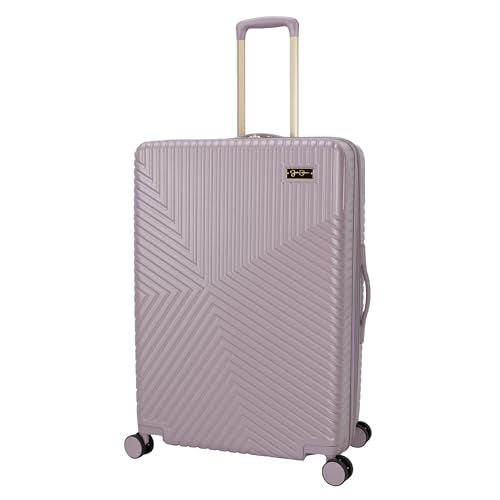 Jessica Simpson Abilene 28" Expandable 8-Wheel Spinner Large Checked Luggage Suitcase, Elderberry