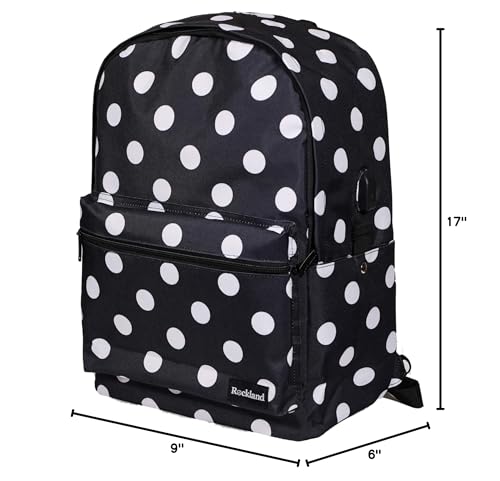 Rockland Classic Laptop Backpack, Black Dot