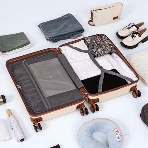 Cosbarn Luggage Sets 5 Piece Suitcases with Wheels, Suitcase Set ABS Hard Case Luggage with TSA Lock Spinner Wheels Durable Travel Luggage (5-Piece Set(20"/24"/28"))