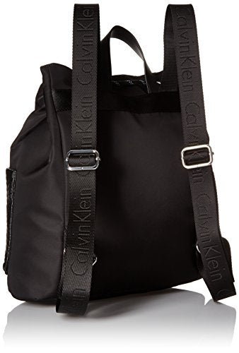 Calvin Klein Athleisure Dressy Nylon/cire Backpack, Black/White Tweed Print