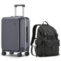 mixi 20 Inch Carry On Luggage with Cup Holder and 18 Inch Travel Backpack as a set