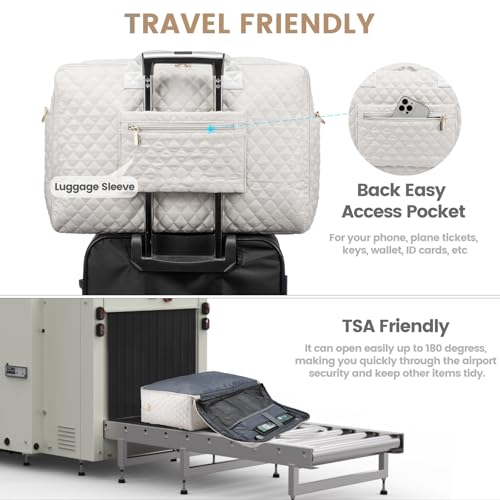 LOVEVOOK Travel Duffle Bag, Weekender Bag for Women with Professional Laptop Compartment Carry on Overnight Case with Toiletries Kit Wet Pocket for Business Travel, Hospital bag for Labor and Delivery