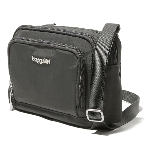 Baggallini Trifecta RFID Wallet Crossbody - 8"x6" Crossbody Bag for Women Convertible Fanny Pack Belt Bag