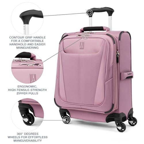 Travelpro Maxlite 5 Softside Expandable Luggage with 4 Spinner Wheels, Lightweight Suitcase, Men and Women, International, Orchid Pink Purple, Carry-on 19-Inch