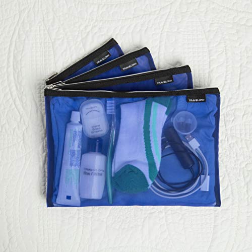 Travelon Set of 4 Mesh Pouches, Gray, 9.5 x 12.75 x 0.5
