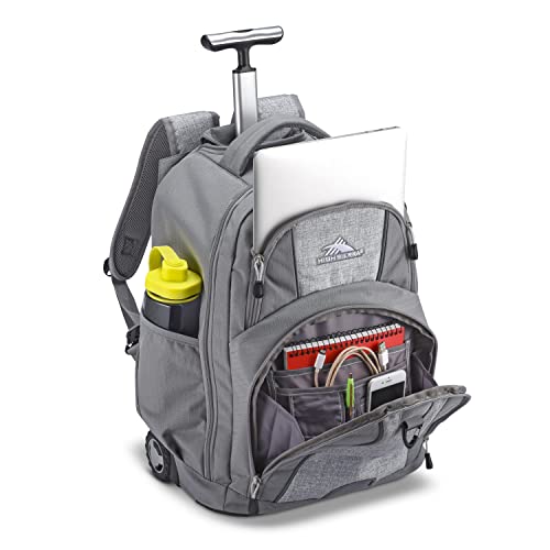 High Sierra Freewheel Wheeled Laptop Backpack, Silver Heather, 20.5 x 13.5 x 8-Inch