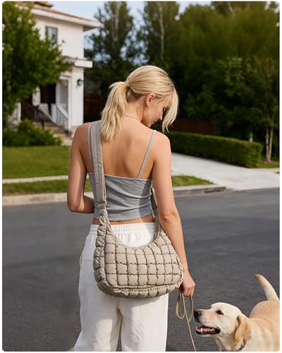 BAGSMART Quilted Crossbody Bags for Women Lightweight Puffer Purse Shoulder Hobo Bag for Daily Use Travel Essentials