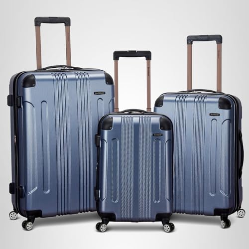 Rockland London Hardside 3 Piece Expandable Spinner Wheel Luggage Set, (20"/24"/28"), Blue