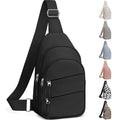 Tuwubi Crossbody Bags for Women, Sling Bag for Men, Small Hiking Backpack Anti Theft Lightweight for Outdoors Travel (M, Black)